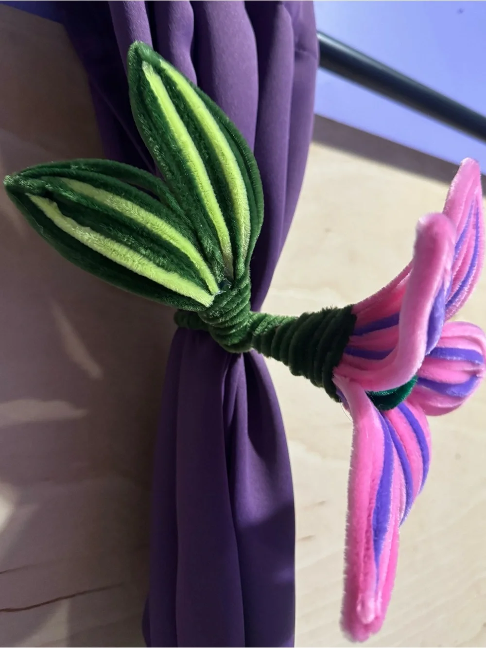 Handmade Colorful Floral Curtain Tieback 🌸💜🌿